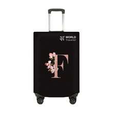 1pc Non-Stretch Non-Woven Fabric Luggage Protective Cover Suitable For 20-30 Inch Trolley Case, Anti-Scratch Luggage Protector Cover With Rose Gold Letter Pattern, Travel Accessory Essential For Back To School - Black - View 113