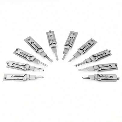 10件套专业锁匠工具，开锁训练工具，二合一开锁套装