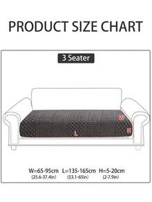 1pc Plush Fabric Sofa Slipcover, Stain-Resistant Anti-Slip Sofa Seat Cover, Machine Washable, Pet-Friendly, Elastic Sofa Cushion Cover For 1/2/3/4 Seater Sofa, L-Shaped Sofa - Striped Pattern - Dark Grey - View 12