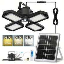 2 Packs Solar Outdoor Lights Solar Lights Indoor Motion Sensor Pendant Light 3 Colors 4-Leaf 4 Modes With Remote, Waterproof Security Lamp For Garage Shed Home Barn Shop Gazebo - 2packs - View 4