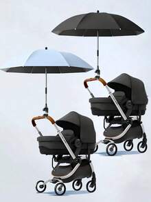 Universal Baby Stroller Sunshade Umbrella With Clip And Handle, 360° Adjustable UV Protection Infant Carriage Canopy, Waterproof Parasol For Stroller, Bicycle, Wheelchair, Beach Chair - Multicolor - View 9