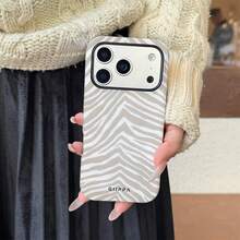 Funda de teléfono casual de moda con estampado de cebra en beige - Multicolor 1 - Ver 3