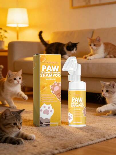 Pet Paw Foam Cleanser - This Customized Cleaning And Care Set Is Designed For The Paw Pads Of Your Furry Pets. No Rinsing Required, Just Press To Release The Rich, Fluffy Foam That Gently Envelops The Paw Pads, Quickly Removing Dirt And Dust Picked Up During Outdoor Activities.