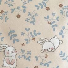 4pcs Sage Floral Duvet Cover Set With Sheet, Soft Washed Aesthetic Bedding Set, Cute Botanical Leaf Print Quilt Cover, Cottagecore Dorm Room Decor - Pink Flower Bunny - View 7