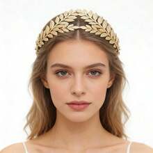 1pc Women's Baroque Zinc Alloy Leaf Crown Headband Bridal Hair Accessory Suitable For Party, Gathering, Wedding, Daily Wear - Multicolor - View 2