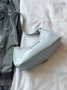 1 chiếc túi xách nữ phong cách retro moto punk đính đinh tán, dây đeo vai điều chỉnh được, dung tích lớn, chất liệu giả da mềm mại, màu gradient, thích hợp cho công sở, đi làm, hẹn hò, dự tiệc. - Màu xanh lam - Xem 6