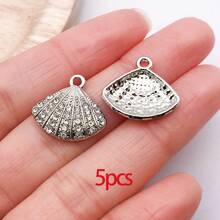 5/30 Peças Sortidas de Encantos de Animais Marinhos de Cristal e Strass, Tartaruga, Concha, Estrela-do-mar, Peixe, Pingentes Pendurados para Pulseiras, Colares, Brincos, Fabricação e Artesanato - Multicolorido - Visão 23