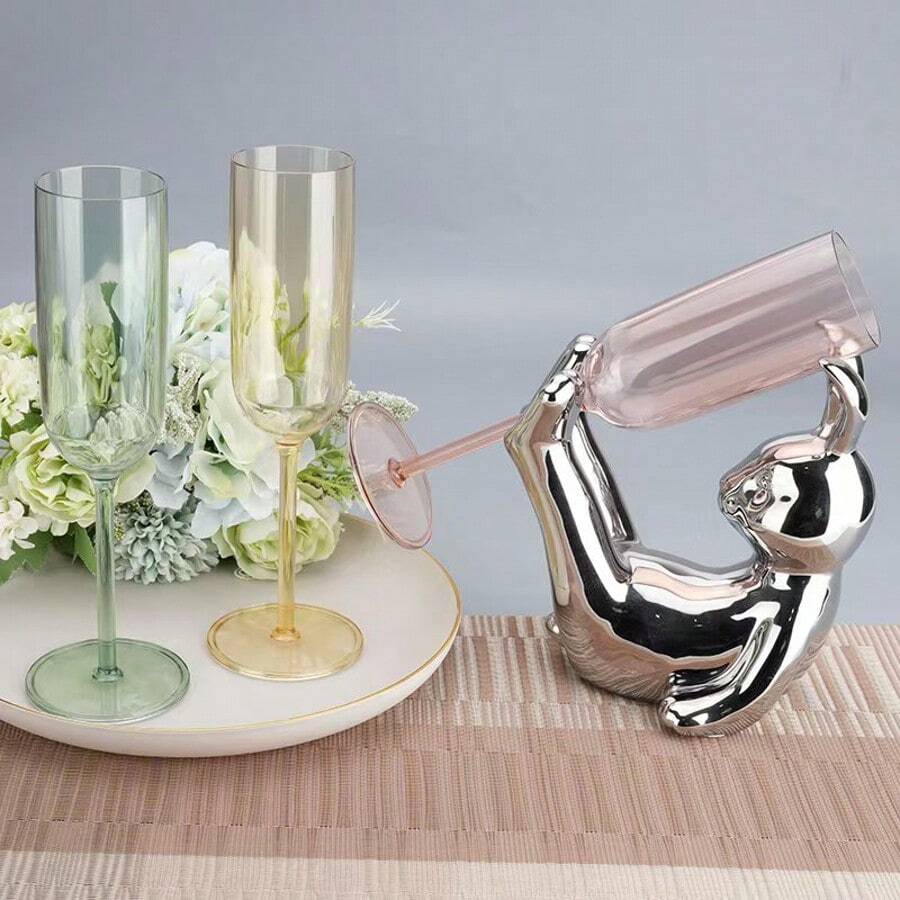 1/6/12pcs Round Stemmed Wine Glasses, Suitable For Valentine's Day Cocktails, Wedding Parties, Anniversary Celebrations - View 1