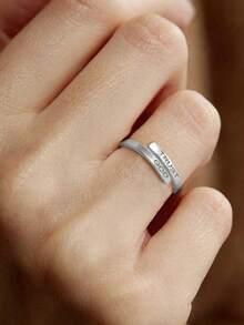 1 pieza Anillo de acero inoxidable ajustable de doble capa con el texto "Confía en Dios", adecuado para hombres y mujeres, talla única - CONFÍA EN DIOS - Ver 7