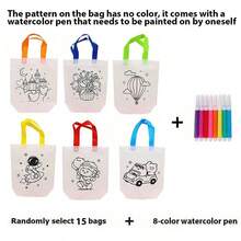 10/15/20/25个装随机涂鸦礼品袋，DIY绘画工艺品，生日派对礼物，艺术派对礼物，课堂礼物，DIY绘画艺术工艺品礼品袋 - 彩色 - 查看 16