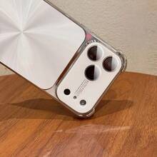 Ốp lưng màu trắng họa tiết công nghệ, viền bạc, họa tiết CD, tương thích với iPhone 17 Pro Max/17 Pro/17/16/16 Pro Max/16 Pro/15/15 Pro Max/15 Pro/14 Pro Max/14 Pro/14 Pro Max, vỏ cứng dày bảo vệ toàn diện, quà tặng mùa xuân. - Phiên bản nâng cấp màu trắng - dày hơn và cứng hơn - Xem 4