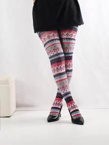 1 Pair Women's Colorful Plaid Print Pantyhose - Multicolor - View 11