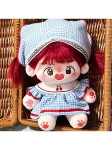 20厘米格子裙套装，仅出售外套和裙子，不含娃娃 - 藍色 - 查看 4