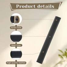 2pcs PU Leather Drawer Pulls, Leather Suitcase Handle, Leather Cabinet Handles With Mounting Screws, Modern Leather Cabinet Pulls - 2Pcs - View 2