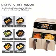 1pc Black Air Fryer Inner Pot Liner, Air Fryer Kitchen Accessories, Valentine's Day, Baking Supplies - Black - View 4