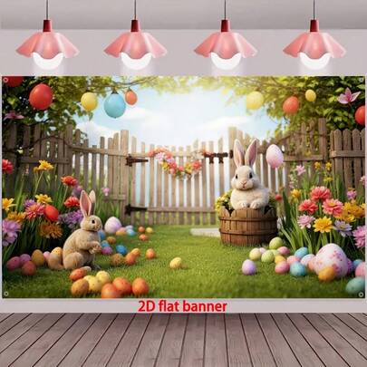 Spring Flower Decoration Background Banner, Multifunctional Party, Garden, Studio And Family Celebration Decoration, Photo Studio Background, Ideal For Easter, Mother's Day And Graduation Ceremony.
