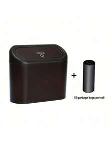 Car Door Hanging Trash Can With Lid, Comes With 1 Roll Of Trash Bags, Universal Leak-Proof Mini Car Trash Can, Can Be Hung On Countertop, Suitable For Car, Kitchen, Bedroom, Bathroom, Office, Dorm And Travel, Multi-Functional Storage Solution For Home And Car, Auto Accessories, Car Trash Can, Home Storage, Home Decor - Multicolor - View 12