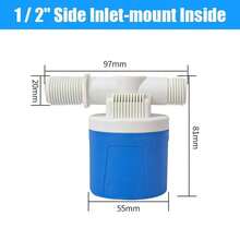 1/2" Horizontal Float Valve, Fully Automatic Water Level Control Float Valve, Maintains Water Level, Auto Shut Off, Mini Float Valve, No Electricity Needed, Suitable For Water Tanks, Towers, Pools - Blue - View 12