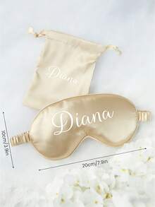 3pcs /Set Personalized Women's Fashion Custom Name Eye Mask Set, Including A Hair Tie And Storage Bag,Can Be Customized With Your Name - Multicolor - View 10