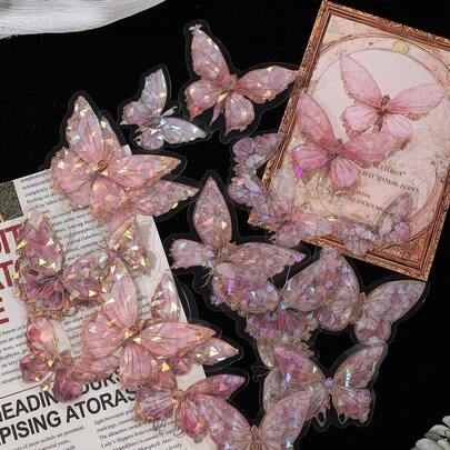 20pcs Butterfly Pattern Sticker, Creative Multi-Purpose Decorative Sticker For Hand Account Decoration Back To School