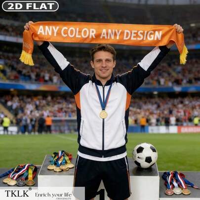 Customizable Party Decorative Scarf, Personalized Football Fan Scarf With Team Colors, Logo, And Name, Customizable Football Fan Scarf, Cheerleader Scarf, Can Personalize With Team Logo, Name, Text, Photo, Suitable For Parties, Formal Occasions, Matches