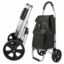 Large Lightweight Folding Shopping Cart With 40L Waterproof Bag 2 Wheel - A - View 3