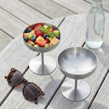 1pc Stainless Steel Ice Cream Cup, Dessert Cup, Champagne Cup With Pedestal, Pudding Cup, Martini Cup, Cocktail Cup, Wine Cup, Cake Cup, Sauce Cup, Appetizer Cup, Dessert Cup, Gold/Silver Stainless Steel 304 - Multicolor - View 2