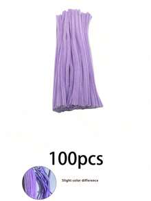 Bộ 100 món/gói, đồ dùng thủ công bằng vải nhung mềm dẻo nhiều màu sắc, thích hợp cho trang trí và các dự án DIY, bao gồm bộ dây buộc xoắn (2 màu), bộ làm hoa pom pom, que bông, que uốn dẻo, que lông. - Nhiều màu - Xem 16