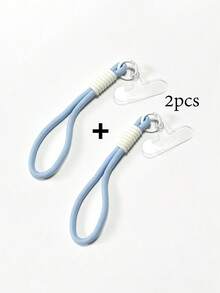 Silicone Lanyard Gasket Macaron Color Phone Lanyard + Earphone Case Lanyard, Short Silicone Nylon Wrist Strap, Phone Case And Earphone Case Anti-Lost Pendant With Clear Tether Tabs Spring Gift - Multicolor - View 10