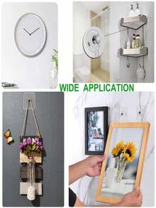 1/5/10/20个装免钻孔墙钩，坚固的隐形塑料夹，用于悬挂照片、相框，是家居和展览装饰的理想之选，无需钉子即可悬挂照片、毛巾等。- 安装简便，无损设计，白色塑料材质，墙钩，压花墙贴，干式无痕墙钉，挂钩，相框，挂钩，坚固的无缝浴室墙钩，现代实用壁挂式挂钩 - 安装简便，强力粘合剂 - 請選擇 - 查看 3