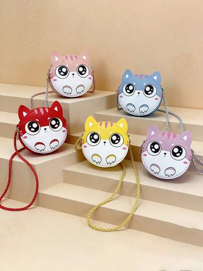 这款全新卡通小猫手提包休闲、简约又时尚。它采用拉链设计和可调节肩带，适合日常出行和旅行。它能轻松容纳日常必需品，是一款百搭单品，也是时尚达人的心头好。它风格百搭，适合各种场合。