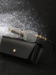 2副金属无框猎豹动物造型透明镜片眼镜（适合街头摄影） - 2set黑框/平光鏡 - 查看 7