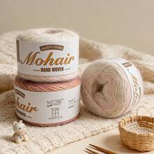 50g Sợi len ombre dạng bánh, sợi pha mohair siêu mềm, chuyển màu cầu vồng, thích hợp để móc, đan, làm đồ thủ công nhiều màu sắc, áo len, khăn choàng, áo khoác, mũ, khăn quàng cổ. - 02 Đầy màu sắc - Xem 7