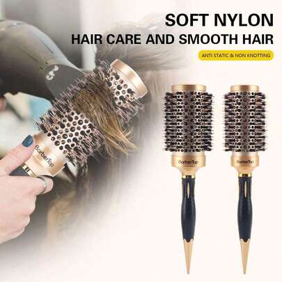 Lược tạo kiểu tóc xoăn bồng bềnh bằng gốm, lược tạo kiểu tóc chuyên nghiệp với ống nhôm chịu nhiệt, lược uốn tóc dùng cho máy sấy, lược chống tĩnh điện, phù hợp với mọi loại tóc, dùng được cho cả nam và nữ, lược chải tóc, dụng cụ làm tóc, sản phẩm và phụ kiện làm đẹp cho tiệm cắt tóc, đồ dùng cần thiết khi đi du lịch, chuẩn bị cho năm học mới, đồ dùng cần thiết khi đi nghỉ mát, phụ kiện tóc dành cho phụ nữ.