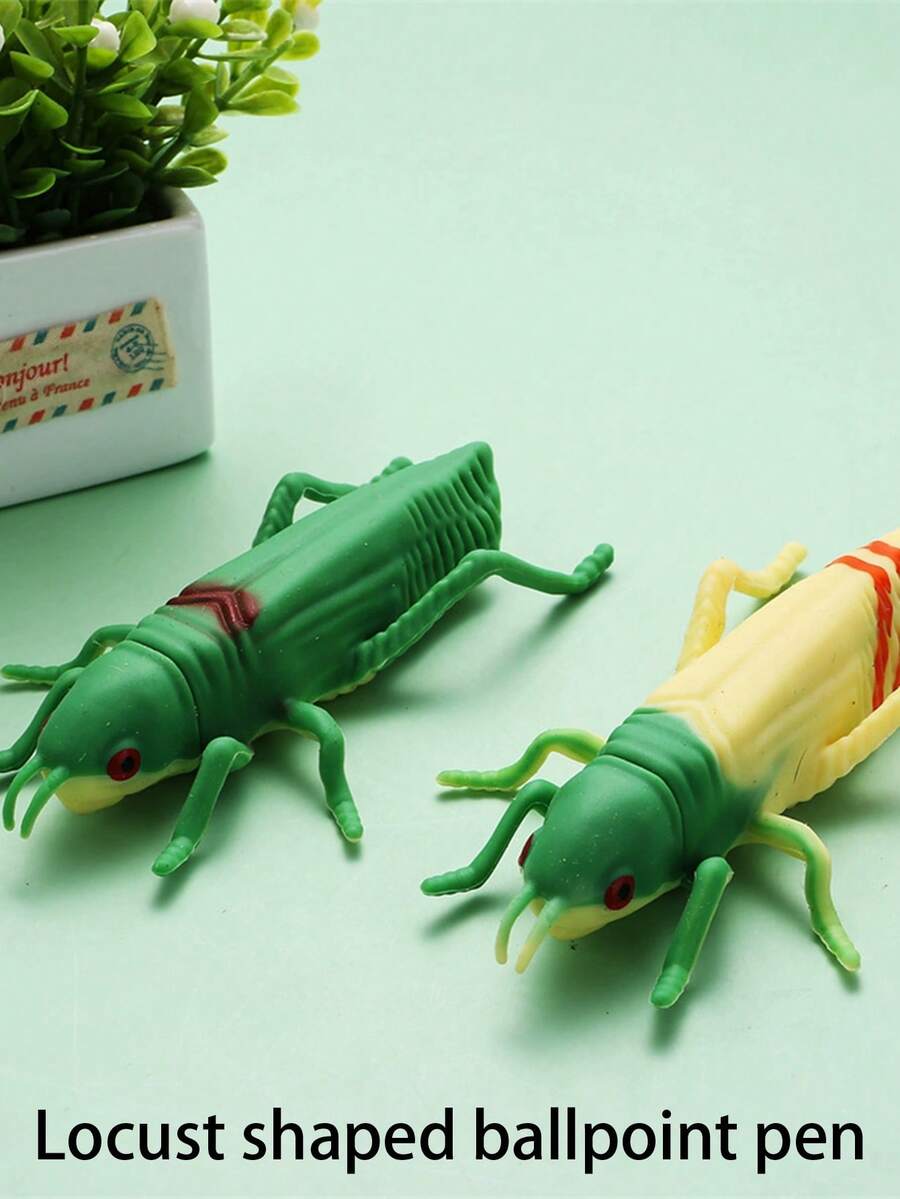 1 chiếc bút bi hình châu chấu sáng tạo, thích hợp làm văn phòng phẩm, lý tưởng cho mùa tựu trường và quà tặng lễ Phục sinh, mang lại trải nghiệm viết trơn tru. - Bộ - Xem 1