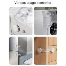 2/4/6/8/10/12pcs Transparent Child Safety Locks - Adjustable Drawer Cabinet Door Fridge Locks, No Drilling Required, Anti-Theft Design, Multi-Angle Flexible, 145mm Length, Plastic Material, Non-Destructive Installation, Furniture Protection, Modern Safety Locks - Clear - View 12