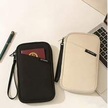 大容量多功能多卡护照夹，带腕带的护照钱包，带钥匙扣和笔插的护照夹，高品质文件收纳包，时尚名片盒，便携式旅行文件收纳包，旅行必备，送朋友的好礼物，轻便防水旅行护照套，轻便防水飞机度假必备旅行用品，度假配件 - 彩色 - 查看 6