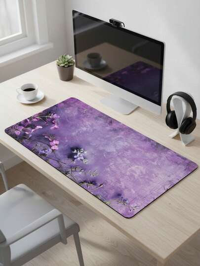 复古紫色大号防滑防水办公游戏鼠标垫，可用作键盘垫、桌面垫或书架，适用于游戏玩家、办公室和宿舍，兼容鼠标和轨迹球，是送给游戏玩家的理想礼物。电子产品 > 电脑及办公用品 > 鼠标垫及腕托 > 鼠标垫