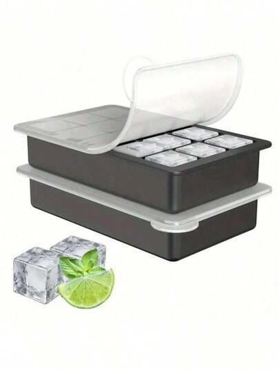 15-Cavity Silicone Ice Cube Tray With Spill-Proof Lid - Stackable, Dishwasher , Portable & Space-Saving, Suitable For Cocktails, Beverages, Outdoor Dining, Drink Cooling, Compact Storage, High-Quality Mold, Freezer Home Bartending