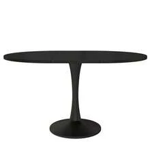 Extendable Dining Table, Oval Table, Coffee/Lounge Table, Length 100/140 X Width 100 X Height 75 Cm, Modern And Minimalist Dining Table, Black - Black - View 8