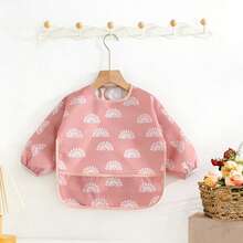 Infant Cartoon Hooded Smock, Fresh All-Over Print Baby Reversible Painting Apron - Multicolor - View 8