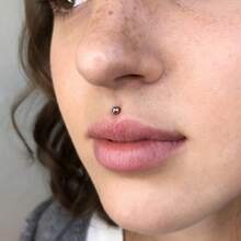 AVYRING G23 Titanium 16G 18G Lip Studs Labret Bars 6-12mm Silver Helix Tragus Stud Piercing Jewellery - Light Ball - View 2