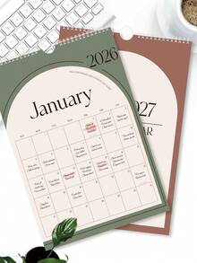 1本2026年A4尺寸极简主义月度计划笔记本，包含月度概览和笔记页，适用于2026年7月至2027年12月，可用于膳食计划、家务、账单和预约记录，办公居家皆宜，返校必备桌面装饰。 - 多色 - 查看 4