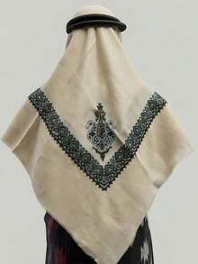 1pc Arabic Men's Embroidered Headscarf, Middle Eastern Desert Tactical Wool Scarf - Multicolor - View 11