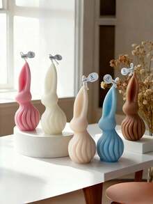 Popular Easter Bunny-Shaped Scented Candle Gift Pack,Soy Wax,French Vanilla,Lovely,Natural,Long Lasting,Stress Relief,Aromatherapy,Suitable For Bedroom Living Room,Bathroom,Dining Room Holiday Party Wedding,Mother's Day,Graduation Ceremony Decoration,Create A Relaxed Atmosphere,Festival Essential,Birthday Valentine's Day, Graduation Ornament - Multiple Fragrances - View 3