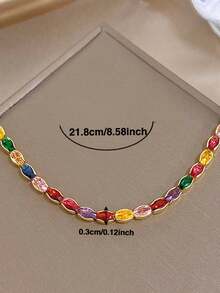 1Pc 18K Gold Plated Stainless Steel Luxury Vintage Multi-Gem Dreamy Star Bracelet For Women, Elegant Mom Gift Christmas Carnival Winter Jewelry Wedding Rave/Prom/Party/Daily Accessories Gift For Anniversary Valentine's Day Boho Jewelry Birthday Bridesmaid Gifts - Multicolor - View 9