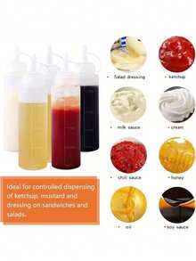 5/3/1 Pcs Set Ombre Squeeze Bottles, Kitchen Condiment Jars Set Including Condiment Jars, Sauce Dispenser, Salad Dressing Bottle, Thickening Squeeze Bottle And Spice Jars, Suitable For Salad, BBQ, Baking, Grilling, Camping, Picnic - Perfect Indoor Outdoor Kitchen Supplies. - View 3