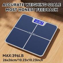Digital Body Weight Bathroom Scale, Large Blue LCD Backlight Display, High PrecisionMeasurements, Tempered Glass - Upgraded Version - View 2