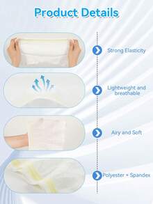 10 piezas/paquete Ropa interior de malla de recuperación de cesárea CARER, pantalones cortos elásticos de cuidado, bragas desechables de maternidad de cintura alta - Blanco - Ver 4