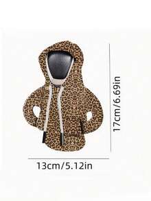 1pc Creative Leopard Print Car Gear Shift Knob Cover, Mini Sweatshirt Gear Shift Protector, Anti-Sweat - A - View 3